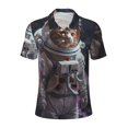 thumbnail image 2 of Daiia Cat Astronaut In Space Pattern Men’s Polo Shirts,Solid Deck Shirt,Classic Fit, Breathable Cotton Polo for Casual and Sport Wear-4X-Large, 2 of 7