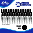 thumbnail image 2 of Hilroy Permanent Markers, Permanent Marker, Low Odour Ink, Fine Point, Black, 36 Pack, 2 of 6