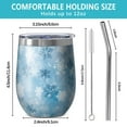 thumbnail image 5 of 12oz Stemless Wine Tumblers Light Blue Christmas Snowflake Pattern Vacuum Insulated Stainless Steel Travel Tumbler Cups Mug with Lid and Straw for Champaign,Cocktail,Beer with Cleaning Brush, 5 of 5