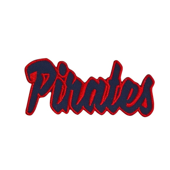 Pirates - Navy Blue/Red - Team Mascot - Words/Names - Iron on Applique/Embroidered Patch