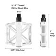 thumbnail image 5 of Universal 9/16" Bike Pedals, Aluminum Alloy Anti-Slip Platform Pedals for Mountain Biking, BMX, City & Road Bikes - Easy Install Replacement Pedal Set for Men & Women - White, 5 of 8