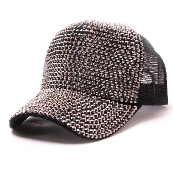 AirLoni Unisex Sun Visors Rhinestone Decor Denim Cap Breathable Sports Hats Baseball Cap For Men Women Grey,One Size
