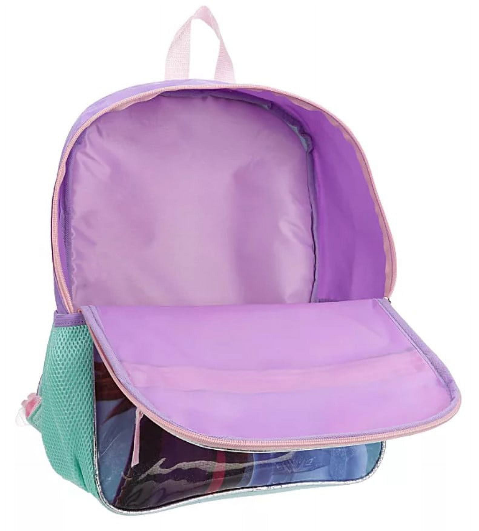 Disney Frozen Kids Backpack 5 Piece Set With Lunch Bag, Supply Case, Carbiner, and Key Chain