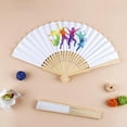 thumbnail image 3 of CARRFA 10PCS Paper Folding Hand Fans, 8.3 Inch Bamboo Handheld Craft Paper Fans for Weddings, Bridal Shower, Birthday, Party Favors DIY Decoration Photography Props (White), 3 of 10