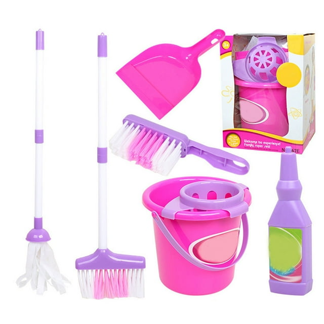 Mini juego de limpieza para niños, juego de barrido, escoba, recogedor, fregona, juguetes divertidos para niños