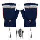thumbnail image 1 of Guantes calefactables USB (azul marino), guantes calefactables de punto, manopla lavable con 3 temperaturas ajustables para ordenador, esquí, senderismo, guantes calefactables eléctricos, 1 of 5