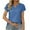 Blue, variant on Aoochasliy Womens Blouses Short Sleeve Loose Casual V-Neck Solid Casual T-shirt Dressy Tunic Shirts