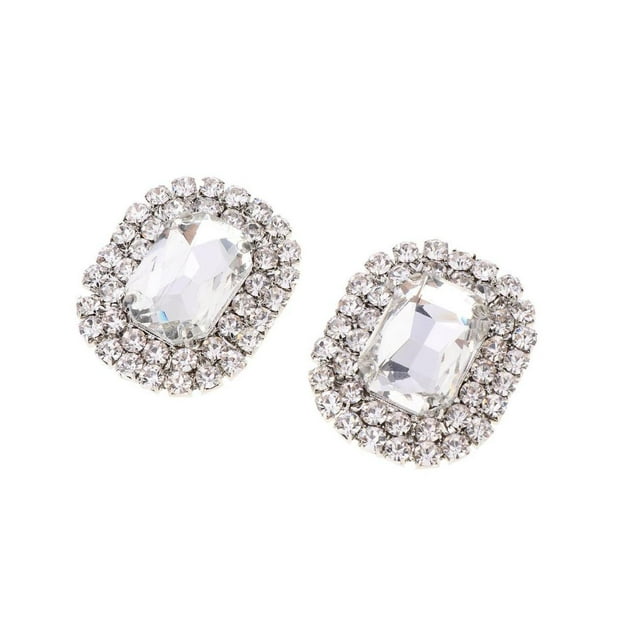 tredstone Rhinestone Shoe Clips Wedding Buckle DIY Bride Shoe Decorative Charms White