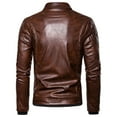 thumbnail image 4 of Kiplyki Clothes Men's Leather Vintage Steam Pocket Zipper Collar Punk Coat, 4 of 6