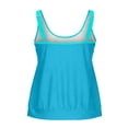 thumbnail image 3 of Hauts de Tankini pour Femmes Col Rond Sans Manches Poitrine Froncée Couleur Unie Hauts de Maillot de Bain Plage Piscine Doux Séchage Rapide Coupe Décontractée Hauts de Maillot, 3 of 8