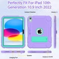 thumbnail image 4 of SUPNICE Case for iPad 11-inch (A16) 2025 / iPad 10th Generation 2022(10.9 inch) with Pencil Holder & Kickstand,Shockproof Protective Case for New Apple iPad 11/10.9 Inch,Light Purple and Turquoise, 4 of 7