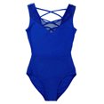 thumbnail image 5 of iEFiEL Women Sleeveless Mesh Splice Ballet Dance Leotard Yoga Gymnastics Bodysuit, 5 of 6