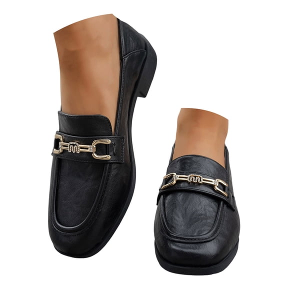 Rokment Sparkly Rhinestones Loafers for Women Comfortable Leather Slip on Business Work Low Heels Shoes Casual Driving Moccasins Dressy Footwear