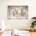 thumbnail image 3 of Elephant Stock Rustic White Horses Wall Art - Horizontal Canvas Wall Art - Living Room Wall Decor - Animal Canvas - Beige And Brown Decor - 12" x 8", 3 of 8