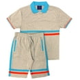 thumbnail image 1 of Ensemble Polo pour Hommes 2 Pcs & Shorts d'Été en Molleton Doux Assortis, 1 of 4