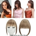 thumbnail image 3 of Benehair Clip in Fringe Hair Extensions as Humam Air Bangs French Bangs Thin Hairpiece 6.4" Light Brown mix Dark Blonde, 3 of 13