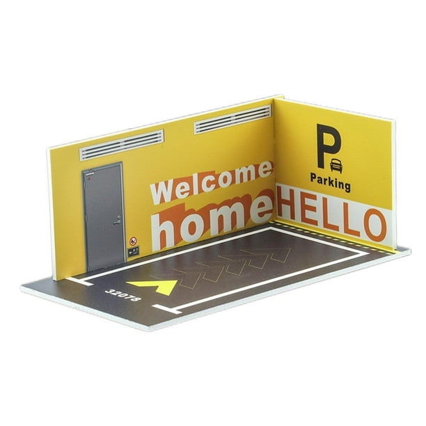Simulación 1/32, decoración de pared de fondo de estacionamiento para oficina, modelo de coche 1/32 32078