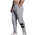 thumbnail image 4 of COSFO Gray Sweatpants for Men Full Taper Joggers Athleisure Drawstring Elastic Waist Colorblock Mens Pants Relaxed Fit, 4 of 7