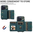 thumbnail image 3 of Allytechgroup Wallet Case for Apple iPhone 14 Pro, With Shoulder Strap Cards Slots Ring Holder Stand Cards Slots RFID Blocking Phone Case for Girls Women, Cyan, 3 of 11