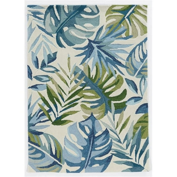 Riverbay Furniture 5' x 7' Hand Tufted Bermuda Rug in Ivory and Blue