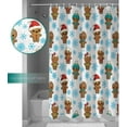 thumbnail image 3 of Christmas Shower Curtain Merry Christams Cute Gingerbread Man Snowflake Christmas Shower Curtains for Bathroom Decor For Christmas Decoration Bath Curtains Sets with Hooks Small Stall 36" x 72", 3 of 6