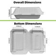 thumbnail image 3 of Greenpod  9x6 Inch Heavy Duty Clamshell Take Out Containers 【75 Pack】, Compostable Bagasse Food Boxes with Lids, Disposable To-Go Containers for Lunch, Salad, Meal Prep, 3 of 7
