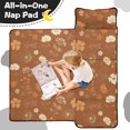 thumbnail image 4 of Daisy Pioneer Flower Brown Pattern Teens Toddler Nap Mat with Pillow, Sleeping Mat Bag for Preschool Daycare 59"x22", 4 of 6