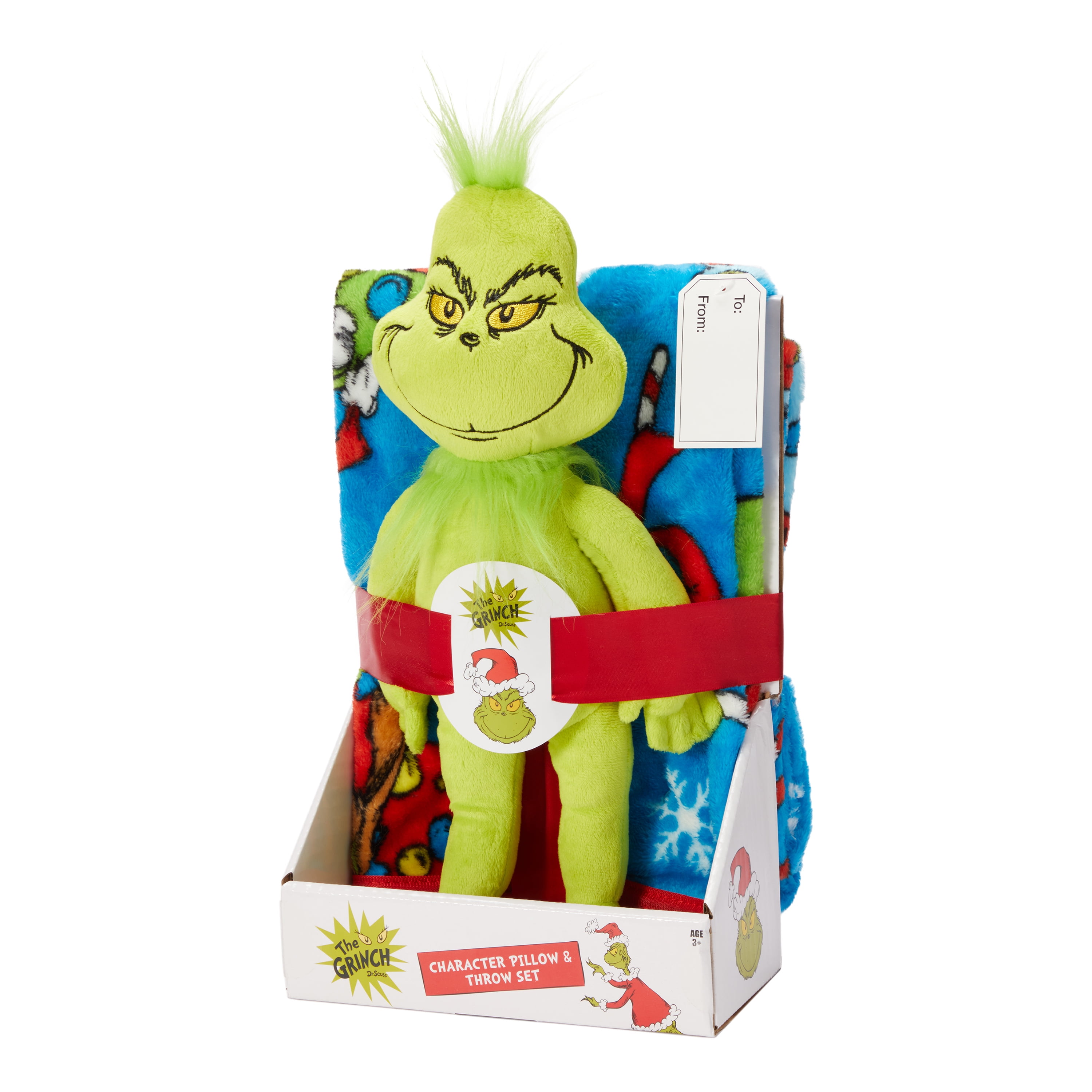 Grinch Holiday Hugger Pillow and Throw Gift Set