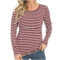 thumbnail image 5 of SDNall Ladies Fashion Solid Color Stripe Long Sleeve Pregnant Woman Breastfeeding Casual Top, 5 of 8