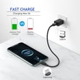 thumbnail image 5 of Short Nylon Braided Fast Charging Cable, Aioneus 2Pack 1ft Charging Cord Compatible with iPhone 14/13/12/11/iPad/AirPods, Black, 5 of 6
