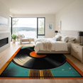 thumbnail image 3 of ODIKA 9'x12' Washable Area Rug Record Vinyl Vintage Retro Spinning Disc Equalizer Shaped Music for Dining Room, Basement, Large Office, Non-Slip Chair-Friendly, 3 of 7