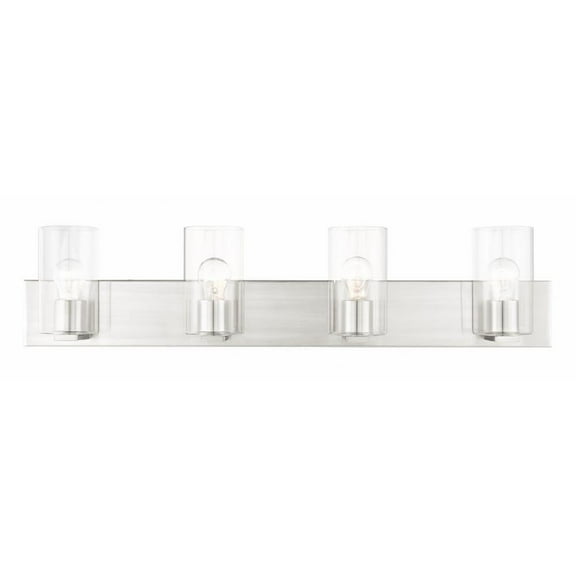 4 Light Bathroom Light in Contemporary Style 35.5 inches Wide By 7.75 inches High-Brushed Nickel Finish Bailey Street Home 218-Bel-4188863
