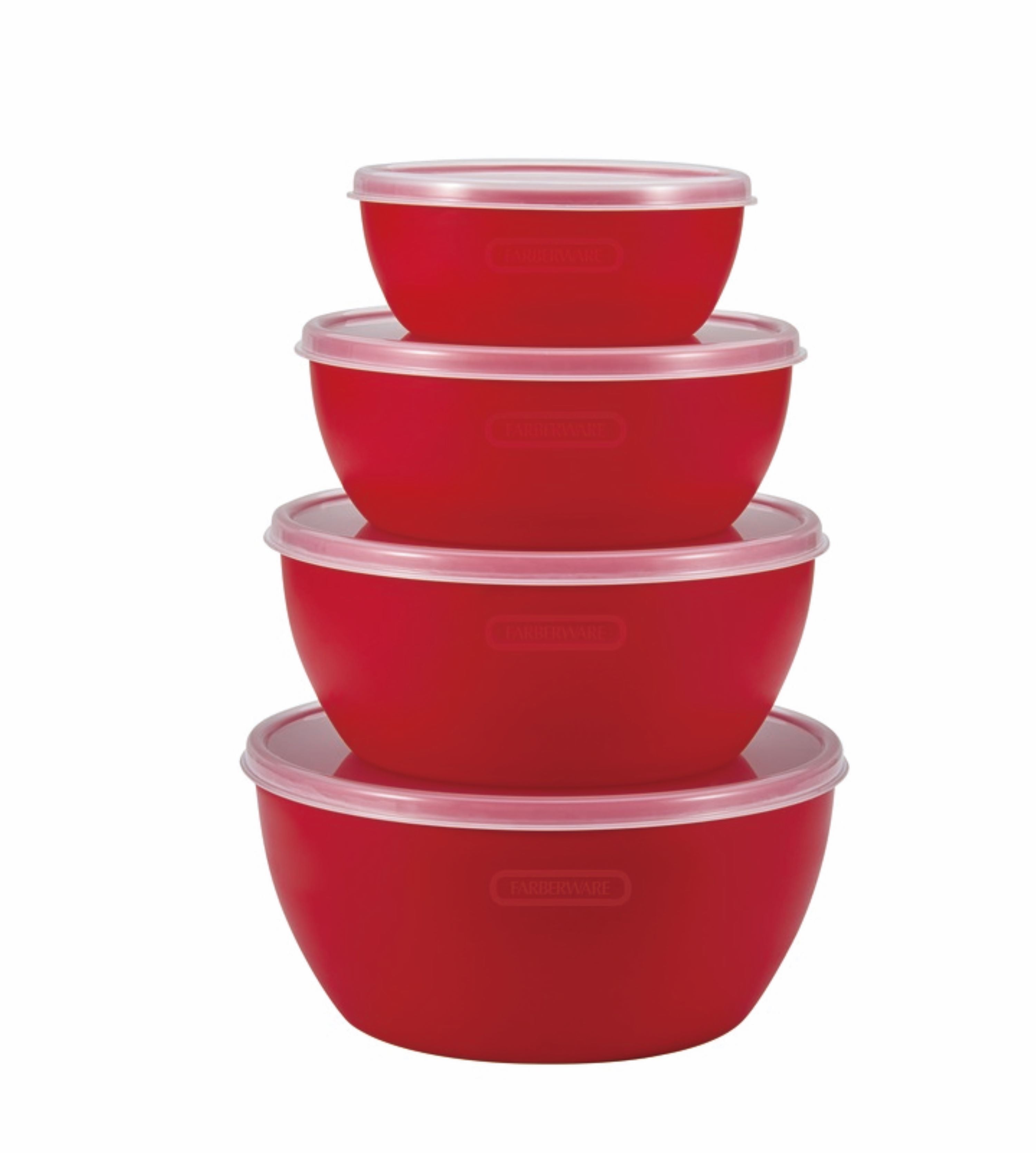 Farberware Pro 23 Piece Plastic Baking Set with Mixing Bowls, Red