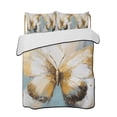 thumbnail image 2 of Butterfly Full Size Down Alternative Comforter, Lightweight Comforter Quilt Bedding Set with Pillow Shams Modern Abstract Teal Brown Oil Painting All Seasons Bed Comforter Duvet Insert 78"x90", 2 of 7