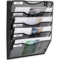 thumbnail image 1 of Organizador de documentos para oficina y hogar, estante para revistas de papel montado en la pared con estructura de malla de alambre con bordes suaves y capacidad de carga decente, 1 of 6