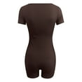 thumbnail image 5 of ZZwxWA Bodysuits for Women Sexy Slim Fit Comfy Bodysuit Tops U-Neck Short Sleeve Tops Bodycon Stretchy Jumpsuit Rompers, 5 of 5