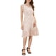 thumbnail image 2 of Vestido Casual de Mujer INSPIRE CHIC con Mangas de Volante Florales, Cuello en V, Fruncido y Volantes en Blanco y Rosa, Talla XL, 2 of 6
