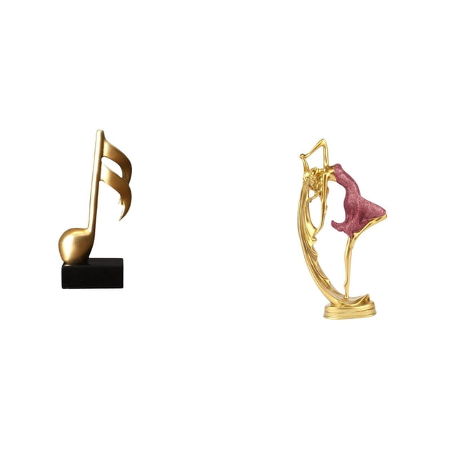 Escultura De Bailarina Con Nota Musical De Resina, Adorno Creativo De Mesa, Figura Artística, Centro De Mesa Para Escritorio, Chimenea, Decoración Del Hogar Y La Oficina, Regalo
