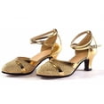thumbnail image 6 of Women's Latin Dance Shoes Sequin Closed Toe Ballroom Salsa Practice Performance Dance Shoes, 36, 6 of 7