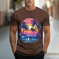 thumbnail image 2 of Yghzkop Men's Hawaiian Print Athletic T-Shirt Short Sleeve Round Neck Moisture Wicking Quick Dry Gym Beach Party Vacation Top Casual Streetwear, 2 of 5
