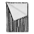 thumbnail image 2 of Tropical Soft Flannel Fleece Throw Blanket, Bamboo Stems in Minimalist Art Effects Exotic Hippie Hawaiian Style Nature, Cozy Plush for Indoor and Outdoor Use, 60" x 80", Black White, by Ambesonne, 2 of 5