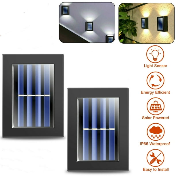 Solar Lights Outdoor Decorative Solar Wall Sconce (2 Pack)