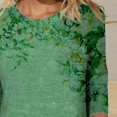 thumbnail image 3 of Blouse pour Femmes Printemps Imprimé Mi-Longueur Manches 3/4 Hauts Décontractés T-Shirt Col Rond, 3 of 5