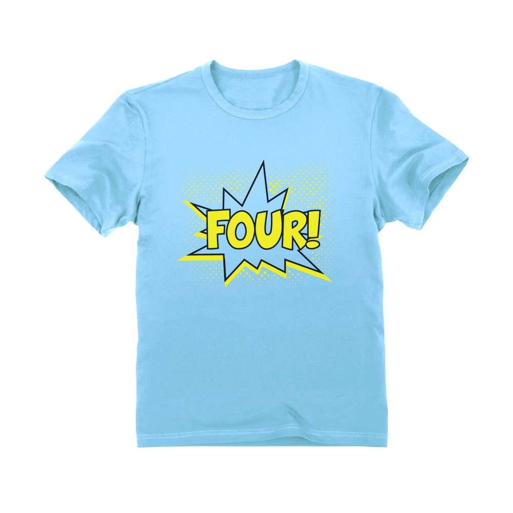 superhero 4th birthday shirt