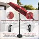 thumbnail image 3 of Sombrilla de patio Simple Deluxe de 2,3 m con base de 22 kg de capacidad, color rojo, 3 of 9