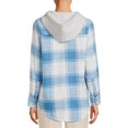 thumbnail image 5 of Time And Tru Women's Hooded Flannel, 5 of 5