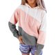 thumbnail image 1 of Sudadera con capucha de manga larga con bloques de color para mujer, bonita túnica holgada e informal con cordón, 1 of 6