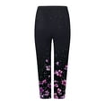 thumbnail image 3 of felwors Multi Floral Print High Waist Capri Leggings for Women Pink XXL, 3 of 4