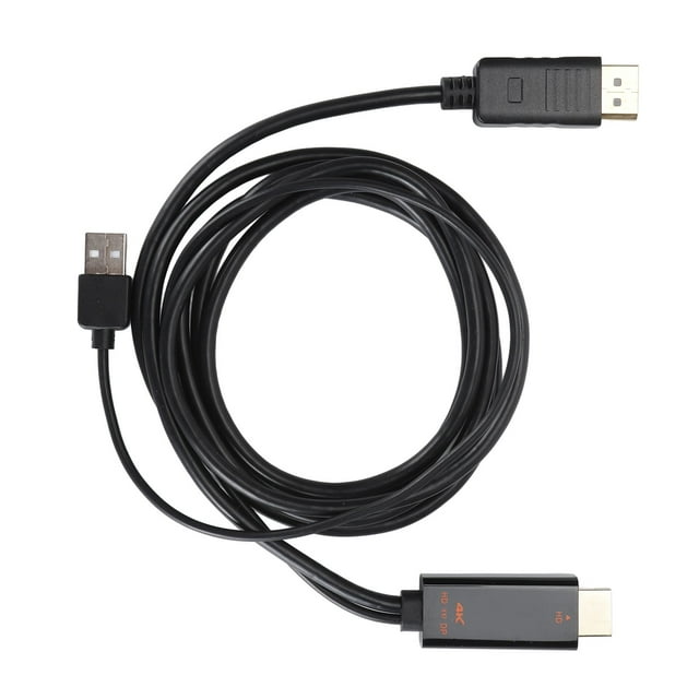Adaptateur Interface Multimédia 4K HD vers DisplayPort, Couvercle Extérieur en PVC Plug and Play Convertisseur Interface Multimédia HD vers DisplayPort pour Ordinateurs de Bureau et Portables