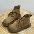 thumbnail image 2 of Dasayo Western Ladies Boots Brown Cowboy Ankle Faux Leather Lace up Round Toe Shoes Womans Shoes 36, 2 of 8